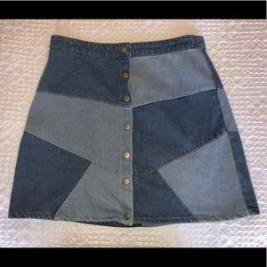 Patterned Denim Skirt